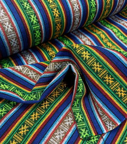 Tela Alpujarreña azul, mostaza y verde (5 m)