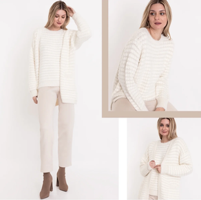 JERSEY SUAVE CON PELO Y LUREX S-KENDRA CRUDO