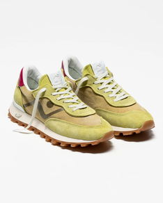 Deportiva Nomad Society Algodon y Piel Verde