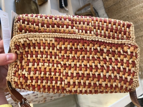 bolso rafia color naranja