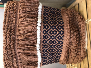 bolso algodón marrón y marino