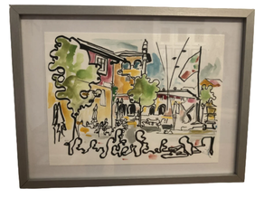 Mungiako plazako akuarela. (Bizkaia)