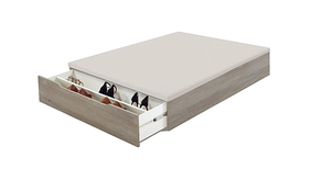 ABATIBLE MADERA CON ZAPATERO (135x200 cm) COLOR BLANCO VETA