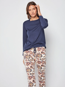 PIJAMA LARGO MUJER ALGODÓN CÁLIDO 3/1940 GISELA