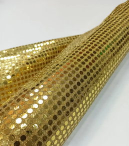 Tela de lentejuelas Carnaval grande-oro viejo (2,5 m)