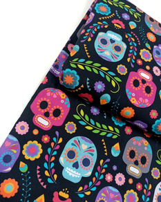 Tela de algodón-Calaveras mexicanas (0,5 m)