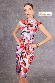 Vestido cocktail estampado