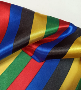 Tela de raso Carnaval rayas multicolor (1 m)