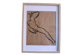 Modelo biziduna, pintzelez egindako marrazkia (Bizkaia)