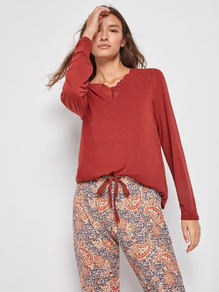 PIJAMA LARGO ESTAMPADO MUJER TACTO SUAVE 3/1937 GISELA