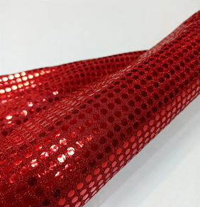 Tela de lentejuelas Carnaval rojo (3,5 m)