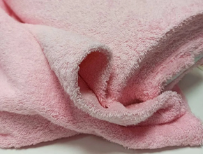 Tela de rizo rosa bebé (3 m)