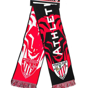 bufanda Athletic con león negra, roja y Doble escudo