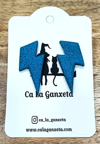 PENDIENTE ARCILLA RAYO AZUL COBALTO