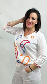 CAMISETA C/PICO PACHWORK