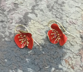 Pendientes amapolas