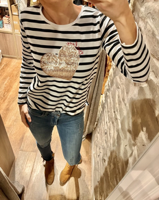 CAMISETA RAYAS M/L ALDOGON CHICA CORAZON CMS