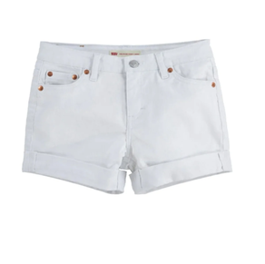 PANTALON LEVIS CORTO NIÑA BLANCO