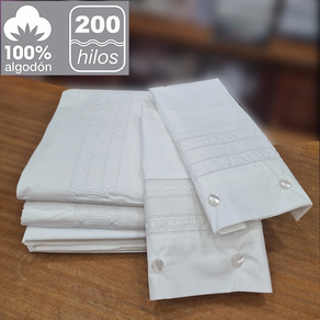 SÁBANA NACAR ALGODÓN BORDADA (180x200 cm)