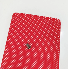 Tela de algodón -Topos fondo rojo (2 m)