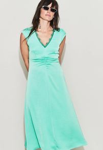 Vestido lencero liso VERDE