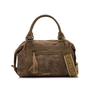 BOLSO COLOR TAUPE CON CORREA FANTASIA