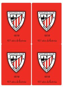LÁMINA DE 4 PEGATINAS ESCUDO CON FECHA HISTÓRICA