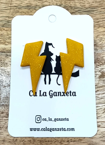 PENDIENTES ARCILLA RAYO MOSTAZA GALAXY