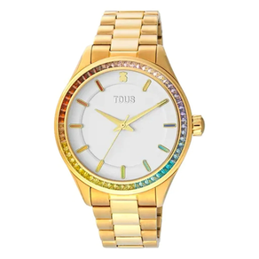 Reloj Mujer Tous IP Dorado Bisel Multicolor T-Shine