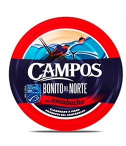 Conserva de BONITO DEL NORTE MSC EN ESCABECHE 900 GR CAMPOS - PACK DE 6 LATAS