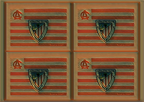 LÁMINA DE 4 PEGATINAS DE NUESTRO VIEJO ESCUDO