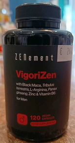 VIGORIZEN 120 CAPSULAS VEGANAS ZENEMENT MACA NEGRA, TRIBULUS, L-ARGININA, GINSENG