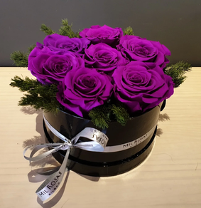 CAJA DE ROSAS, LOVE IN BOX - PURPURA