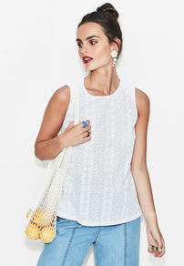 Camiseta combinada bordado BLANCO