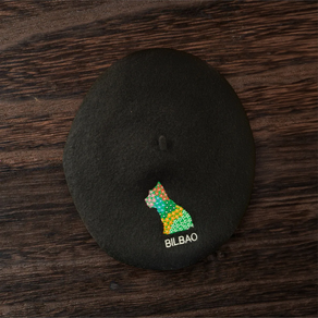 Txapela Negra con Puppy & Bilbao bordado