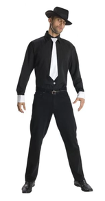 DISFRAZ Camisa Gangster negra - adulto con complementos