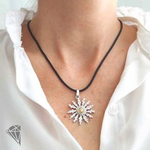 Colgante Eguzkilore Plata y Oro de Ley 28mm