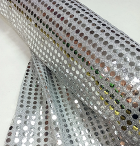 Tela de lentejuelas Carnaval plata (4,5 m)