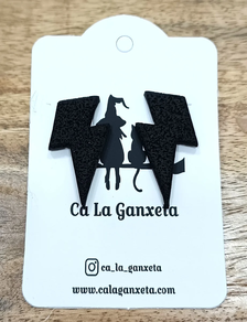 PENDIENTES ARCILLA RAYO NEGRO