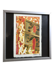 Segoviako akuarela markoztatua eta turistak.