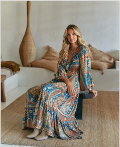 Vestido boho largo con estampado de JAASE