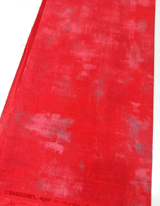 Tela de algodón japonesa Patchwork-rojo con detalles rosas y grises (3 m)