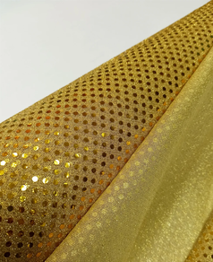 Tela de lentejuelas Carnaval-oro viejo (0,5 m)