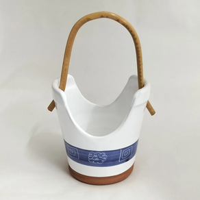 Cubo con asa artesanía cerámica