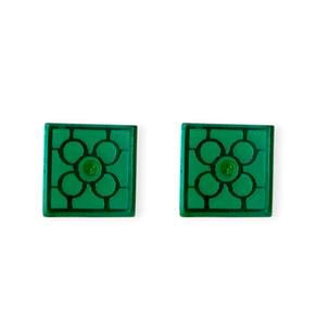 Pendientes Mini Baldosita Verdes
