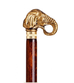 Bastón cabeza elefante de Bronce lacado