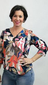 CAMISETA HOJAS C/PICO