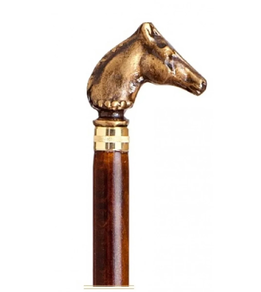Bastón cabeza caballo de Bronce lacado