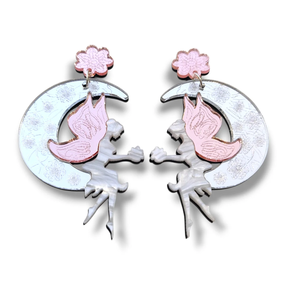 Pendientes de Hada Luna Plateada