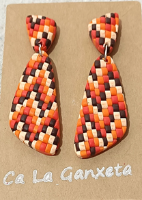 Pendientes Arcilla Corbata Cuadros